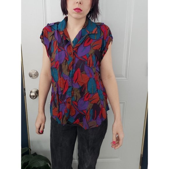 Vintage 70s/80s‎ Sleeveless Button Down - Picture 1 of 4